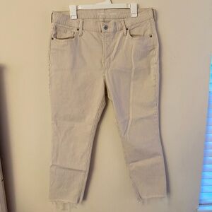 Old Navy Women's Beige Striped Ankle Jeans